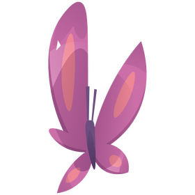 Cartoon pink butterfly clipart
