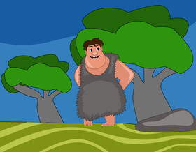 Thunk The Croods cartoon character drawing vector
