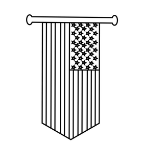 America flag drawing black and white clipart