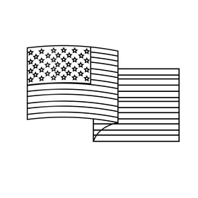 United States of America flag drawing black and white clipart