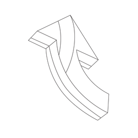 3d arrow blue drawing black and white clipart