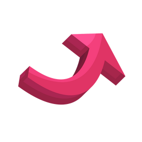 Pink arrow 3d clipart