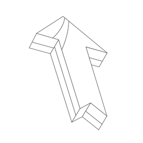 3d arrow drawing black and white clipart
