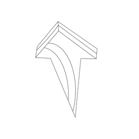 Orange arrow drawing black and white clipart