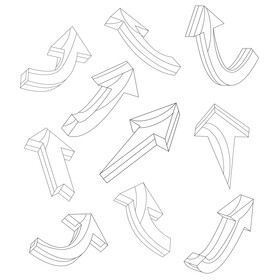 Colorful 3d arrows set black and white vector