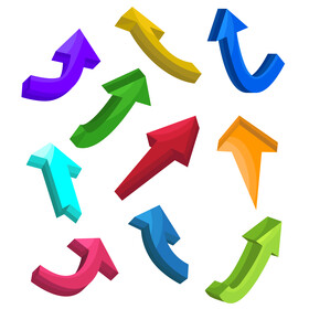 Colorful 3d arrows set vector