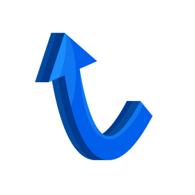 Blue arrow 3d clipart