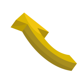 Yellow arrow 3d clipart