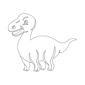 Brontosaurus baby dinosaur drawing black and white clipart