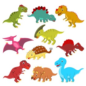 Cute baby dinosaurs vector