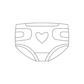 Diaper drawing black and white clipart