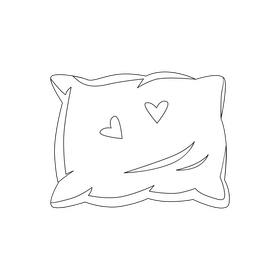 Pillow drawing black and white clipart