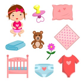 Baby girl set vector