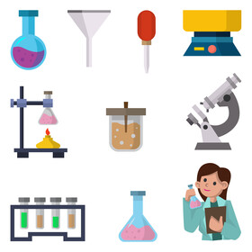 Chemistry icons set vector