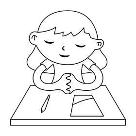 Children Praying Study Prayer drawing black and white clipart