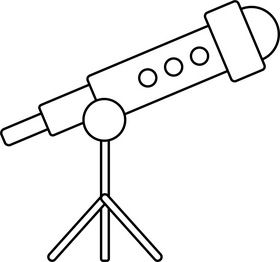 Telescope drawing black and white clipart