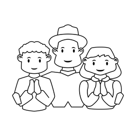 Children Praying Public Prayer drawing black and white clipart