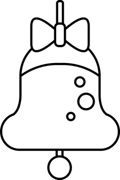 Bell drawing black and white clipart