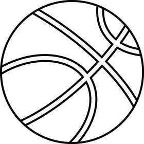 Basketball ball cartoon drawing black and white clipart