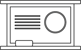 Classroom blackboard drawing black and white clipart