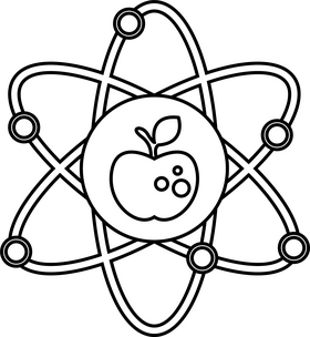 Science drawing black and white clipart