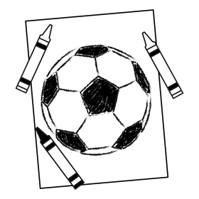 Crayon ball black and white clipart