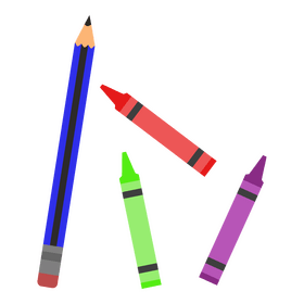 Color crayons and pencil clipart