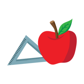 Apple with ruler clipart