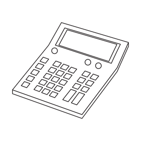 Calculator drawing black and white clipart