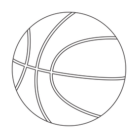 Basketball ball drawing black and white clipart