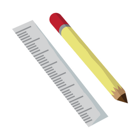 Pencil and ruler clipart
