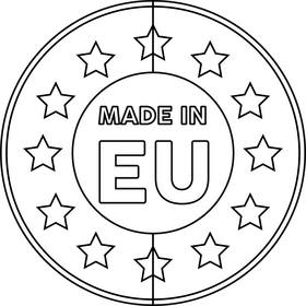 Made in EU black and white clipart