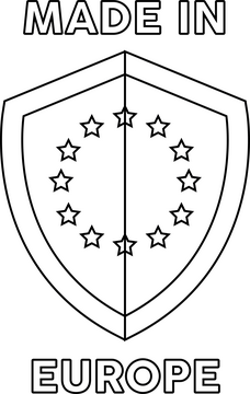 Made in Europe badge black and white clipart