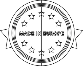 Made in EU icon black and white clipart