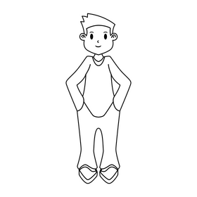 Brother drawing black and white clipart