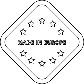 Made in Europe icon black and white clipart