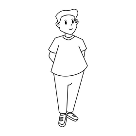 Uncle drawing black and white clipart