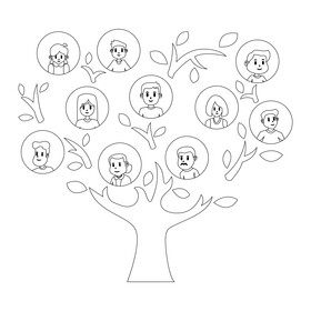 Family Tree black and white vector