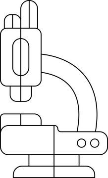 School microscope flat icon black and white clipart