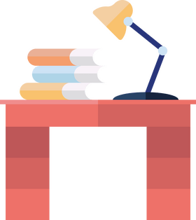 Study desk flat icon clipart