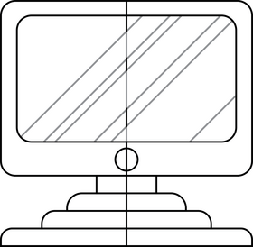 Computer flat icon black and white clipart