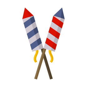 July 4th Independence day fireworks Rocket clipart