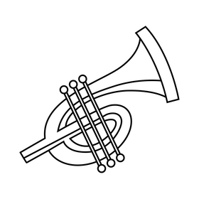 Horn cartoon drawing black and white clipart