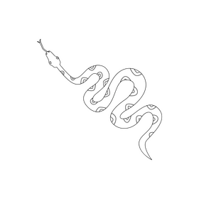 Jungle green snake black and white clipart