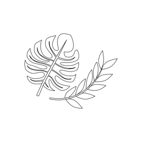 Leaf black and white clipart