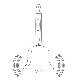 School bell black and white clipart