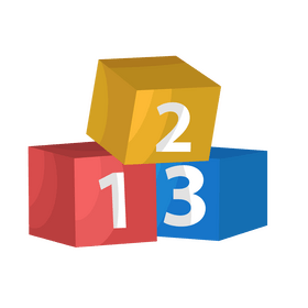 Toys pile cube blocks building cartoon clipart