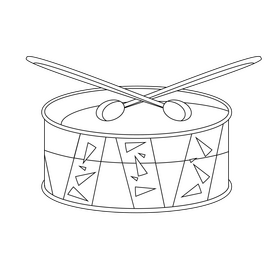 Drum black and white clipart