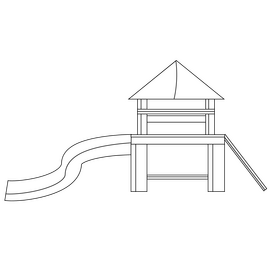 Playground slide black and white clipart
