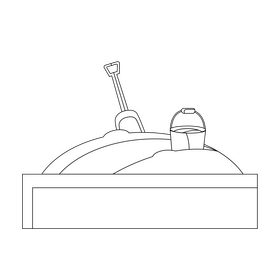 Playground sandbox black and white clipart